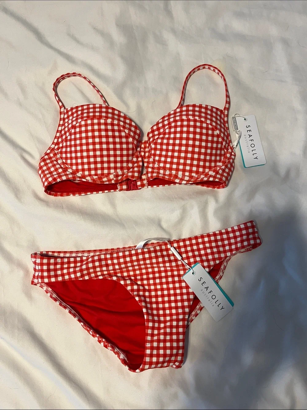 Seafolly Girls Red Gingham Bikini Set